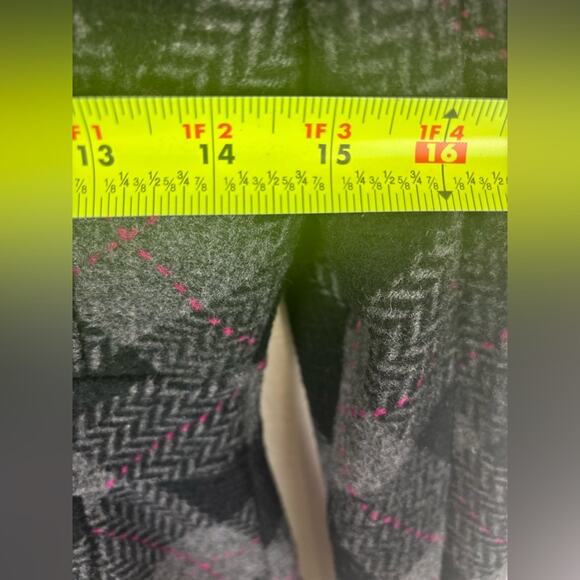 Aeropostale Wool Black, Gray and Pink Plaid Pea Coat Size Small - Picture 13 of 13